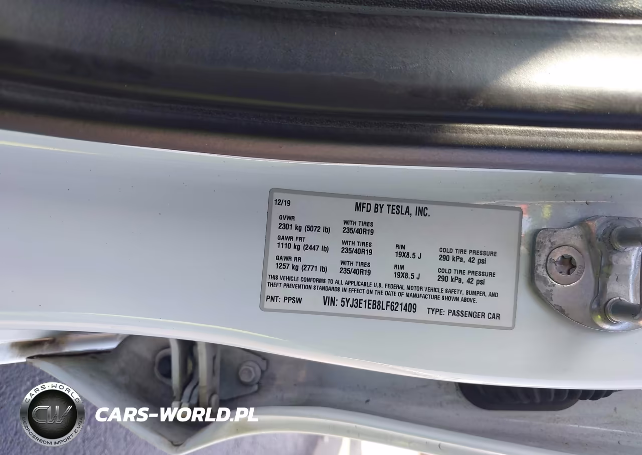 2020 Tesla Model 3 Long Range Dual Motor All-Wheel Drive VIN:5YJ3E1EB8LF621409 - 9
