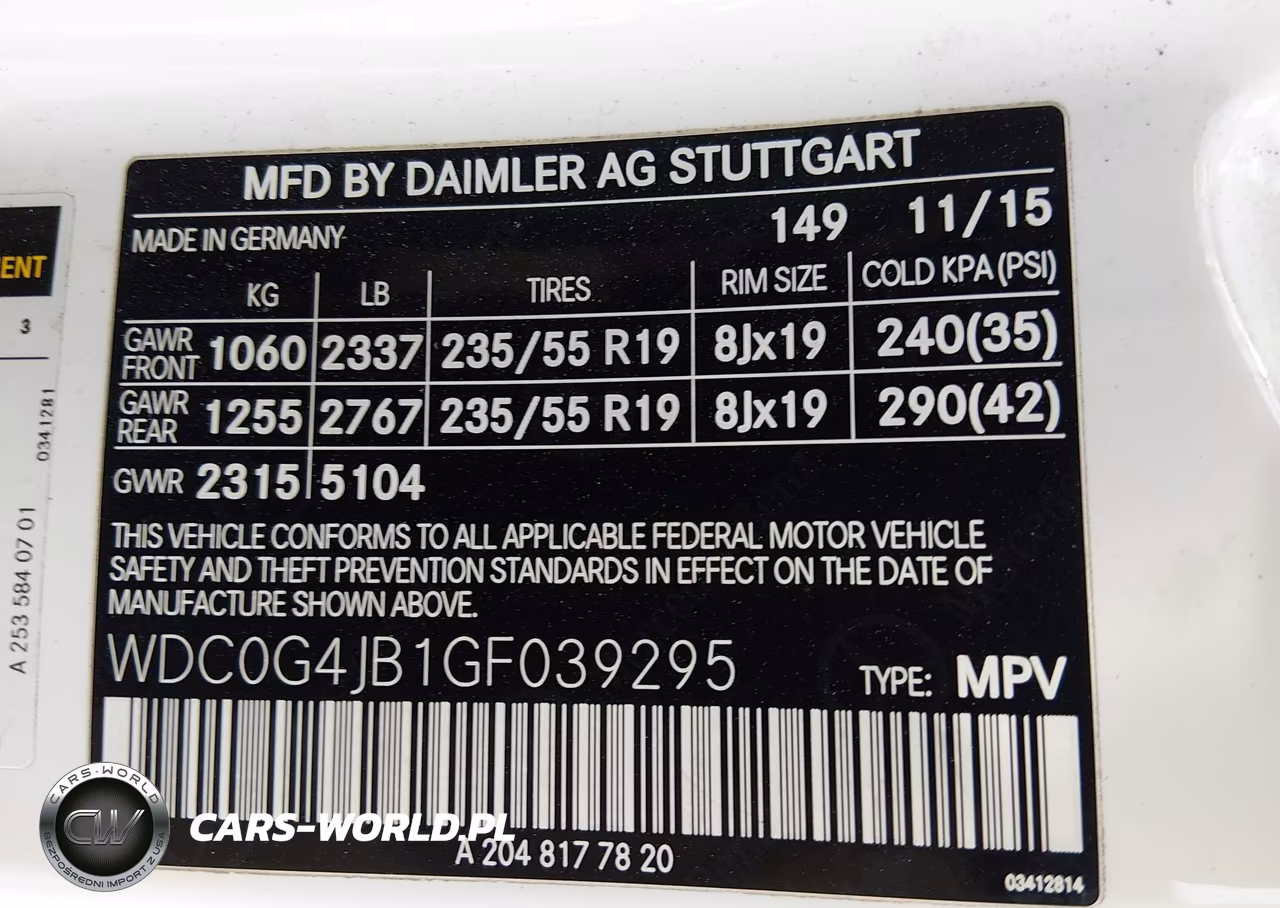 2016 Mercedes-Benz Glc 300 VIN:WDC0G4JB1GF039295 - 9