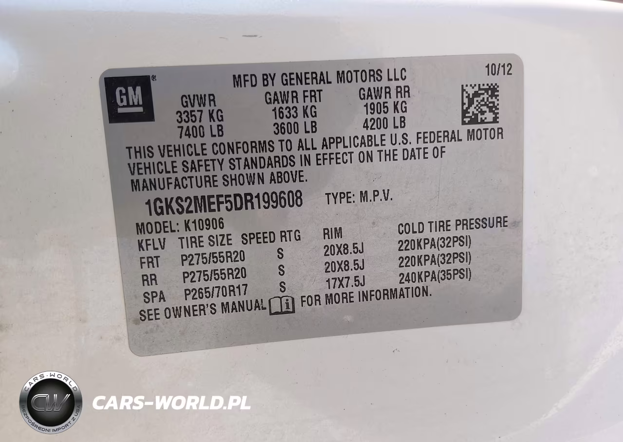 2013 GMC Yukon Xl 1500 Denali VIN:1GKS2MEF5DR199608 - 9