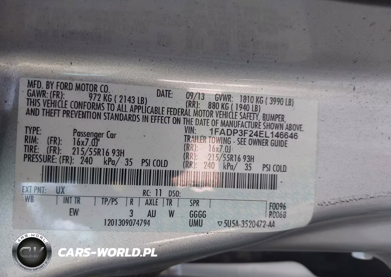 2014 Ford Focus Se VIN:1FADP3F24EL146646 - 9