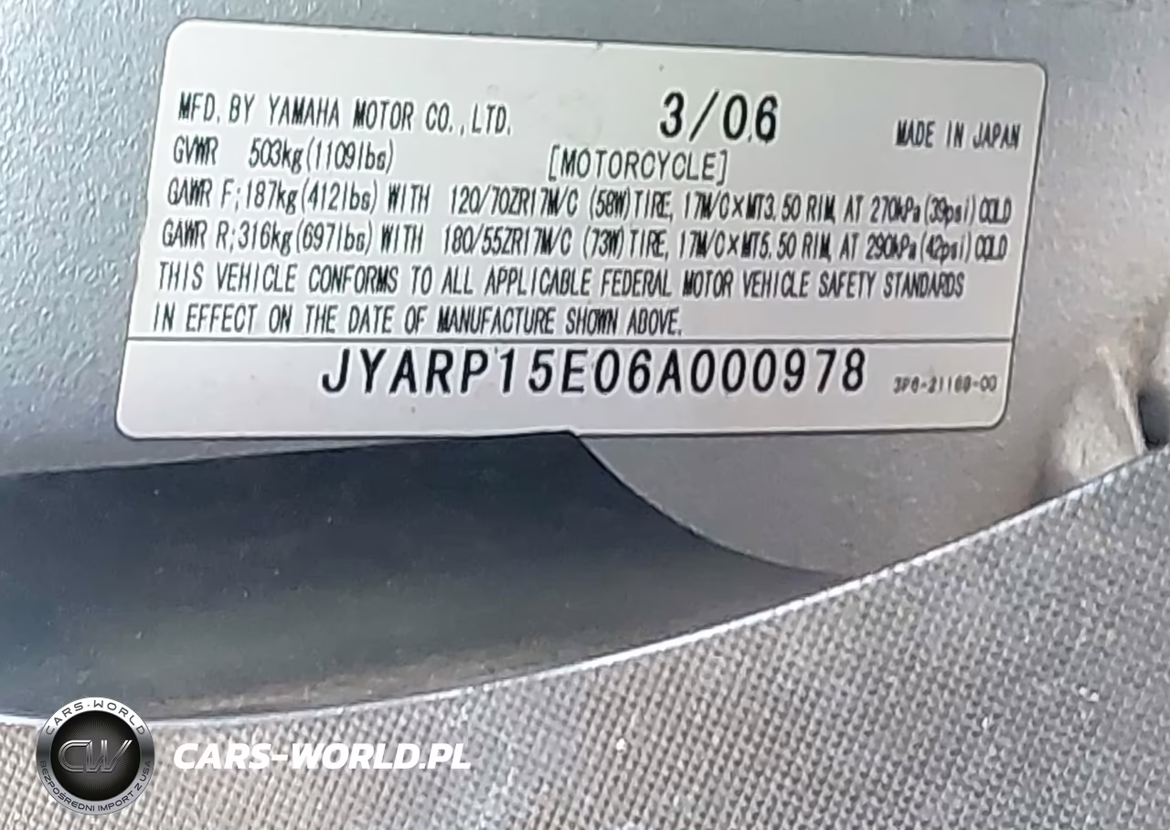 2006 Yamaha Fjr1300 VIN:JYARP15E06A000978 - 10