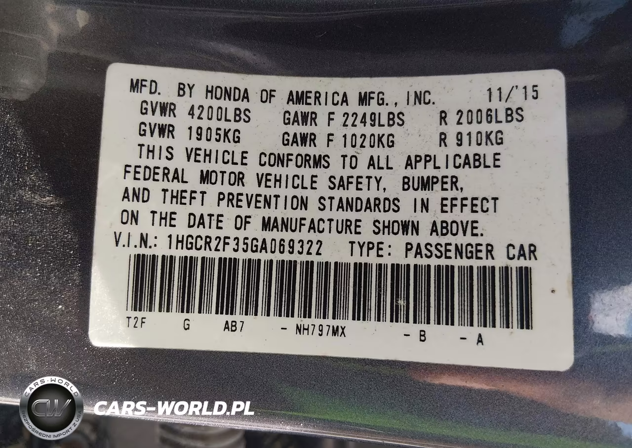 2016 Honda Accord Lx VIN:1HGCR2F35GA069322 - 9