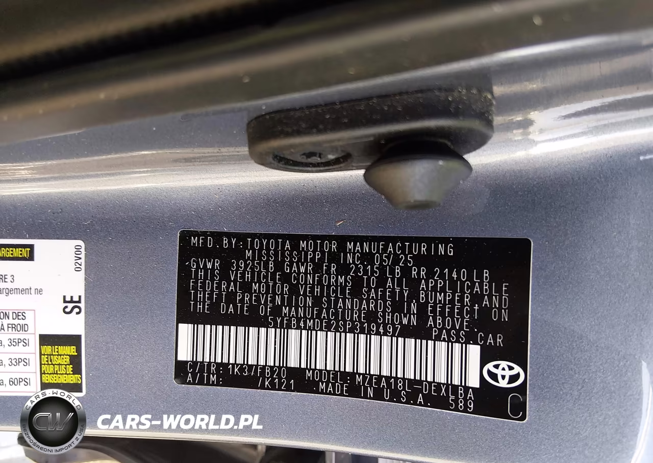 2025 Toyota Corolla Le VIN:5YFB4MDE2SP319497 - 9
