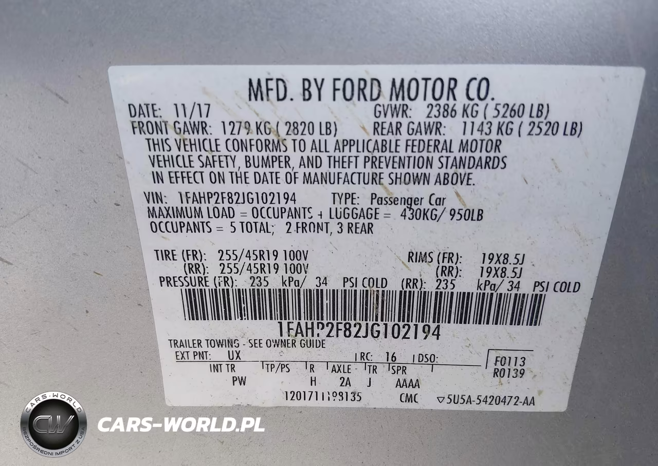 2018 Ford Taurus Limited VIN:1FAHP2F82JG102194 - 9