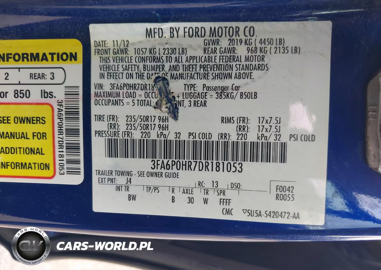 2013 Ford Fusion Se VIN:3FA6P0HR7DR181053 - 9