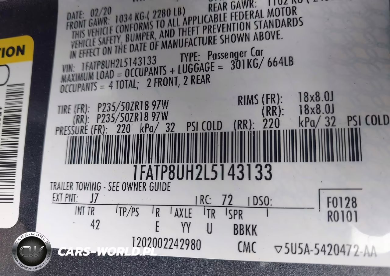 2020 Ford Mustang Ecoboost Premium VIN:1FATP8UH2L5143133 - 9