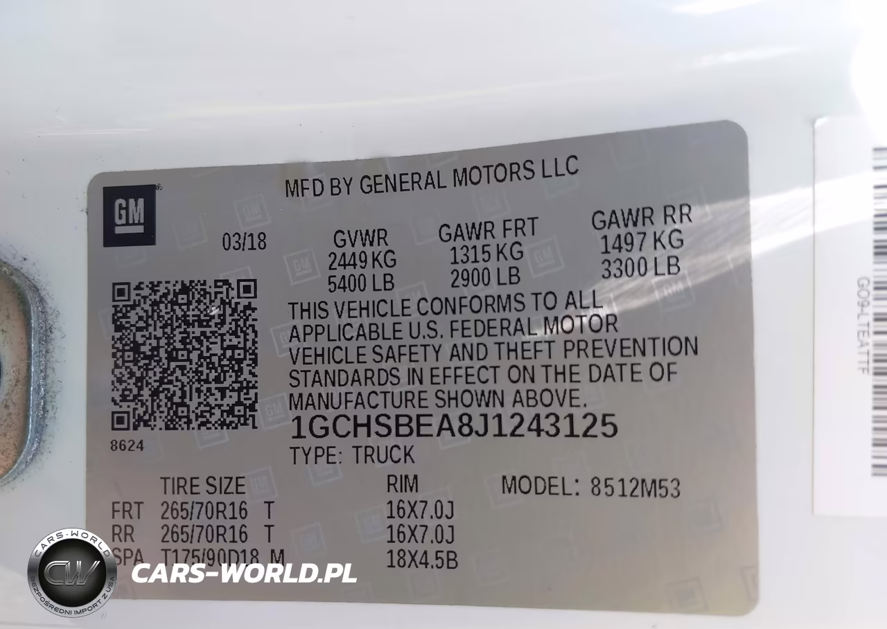 2018 Chevrolet Colorado Wt VIN:1GCHSBEA8J1243125 - 9