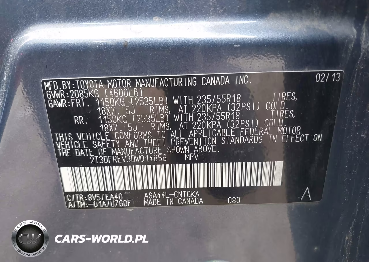 2013 Toyota Rav4 Limited VIN:2T3DFREV3DW014856 - 9