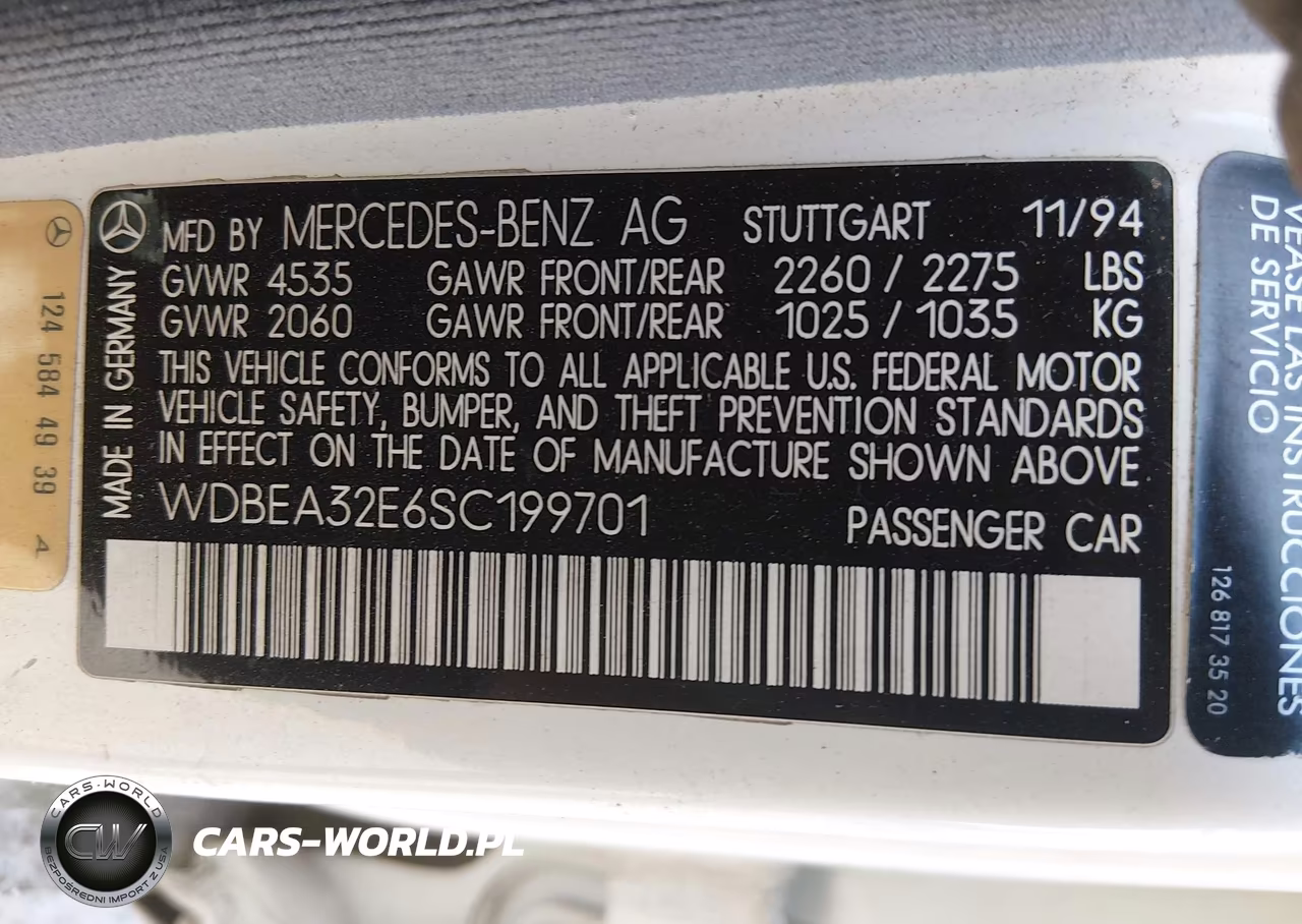 1995 Mercedes-Benz E 320 Base-320 Special VIN:WDBEA32E6SC199701 - 9