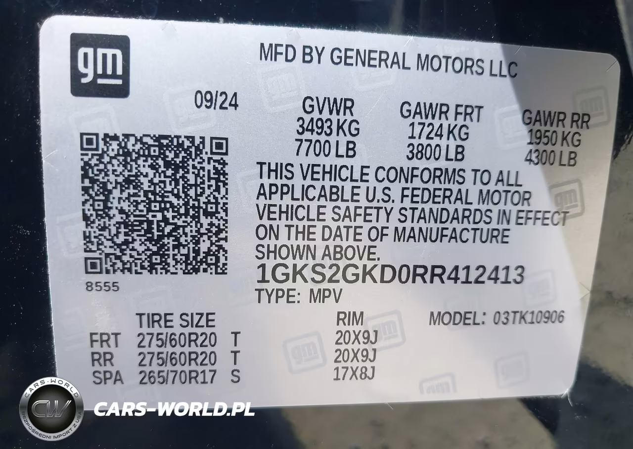 2024 GMC Yukon Xl 4Wd Slt VIN:1GKS2GKD0RR412413 - 9