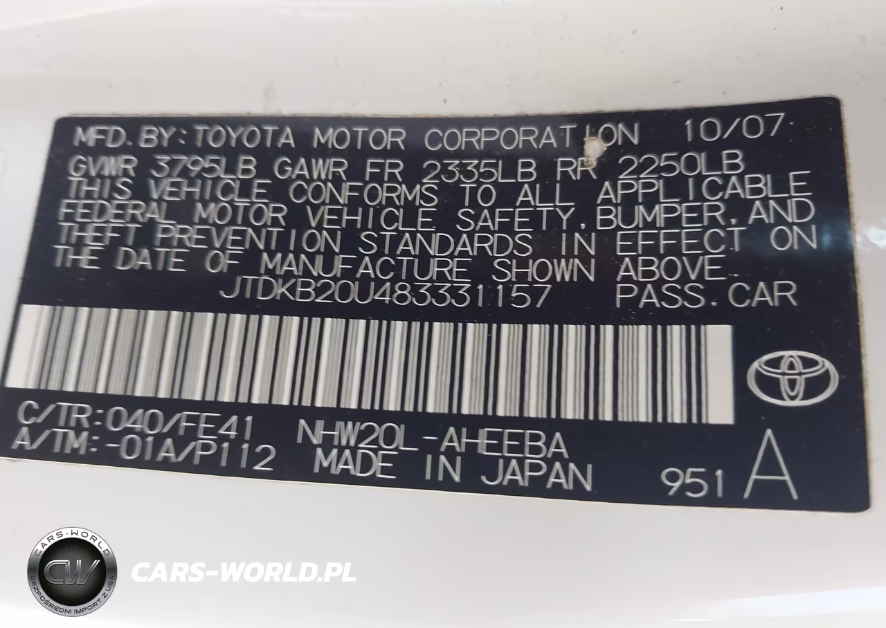2008 Toyota Prius VIN:JTDKB20U483331157 - 9
