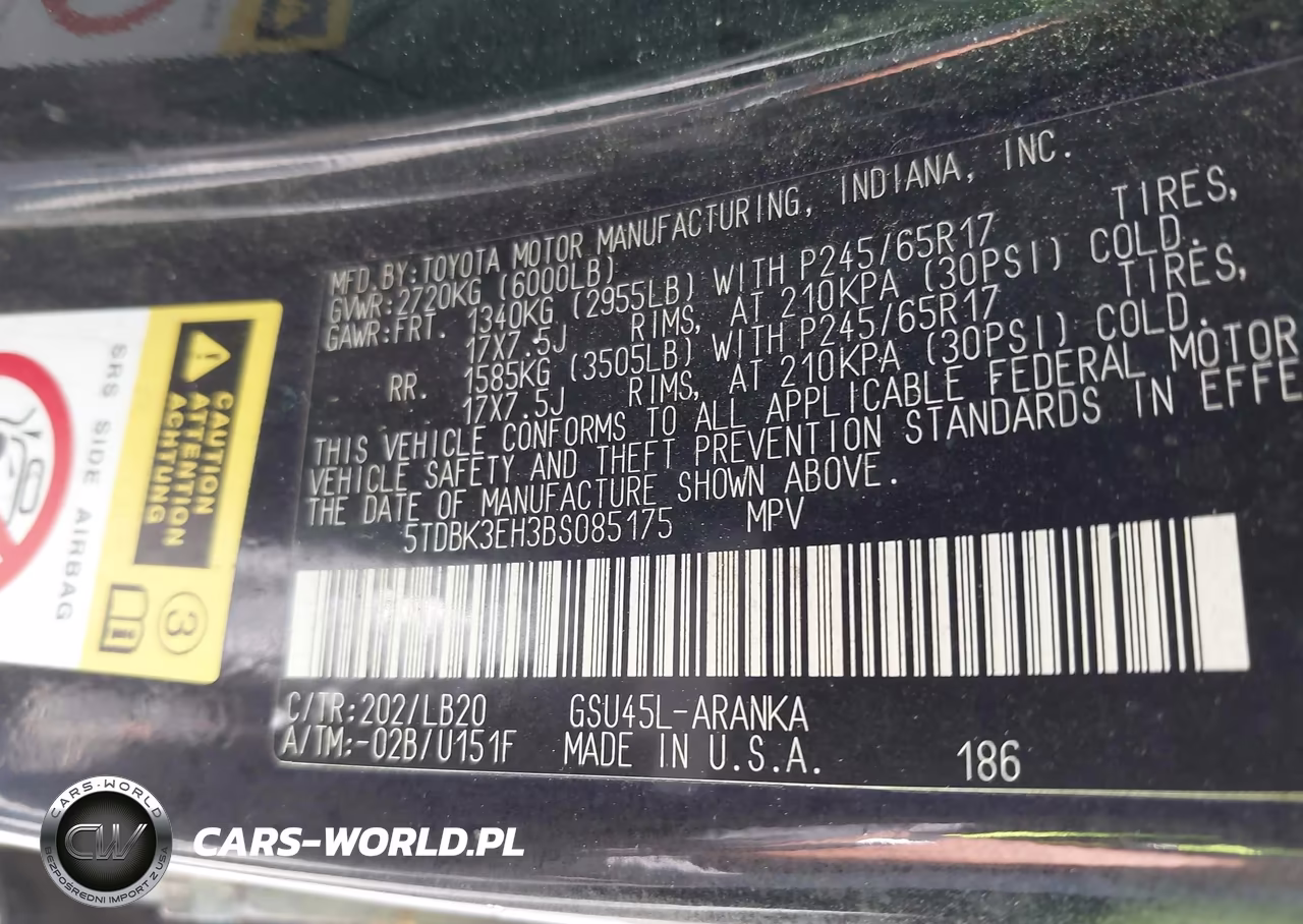 2011 Toyota Highlander Se V6 VIN:5TDBK3EH3BS085175 - 9