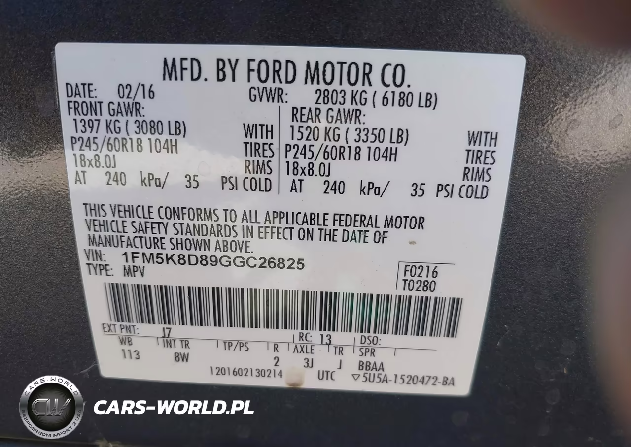2016 Ford Explorer Xlt VIN:1FM5K8D89GGC26825 - 9