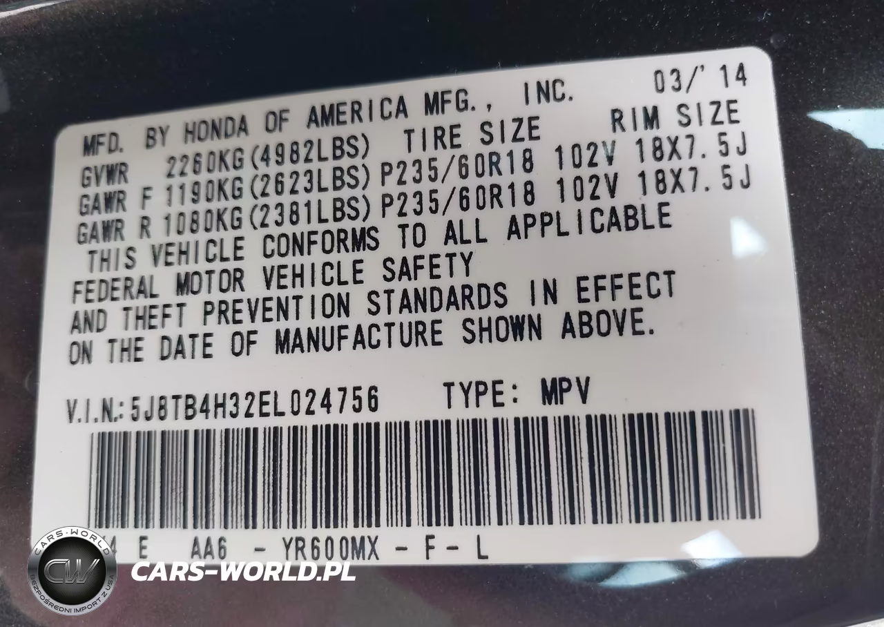 2014 Acura Rdx VIN:5J8TB4H32EL024756 - 9
