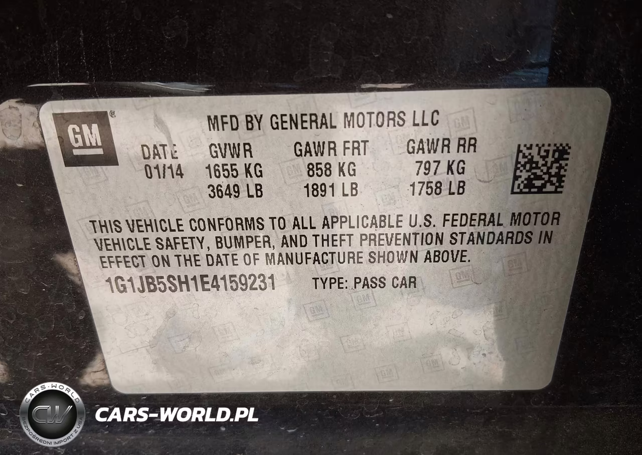 2014 Chevrolet Sonic Ls Manual VIN:1G1JB5SH1E4159231 - 9