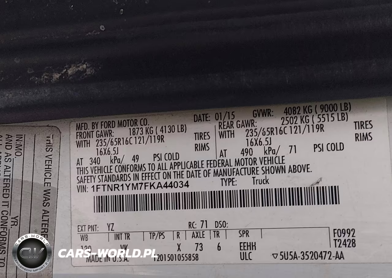 2015 Ford Transit-250 VIN:1FTNR1YM7FKA44034 - 9