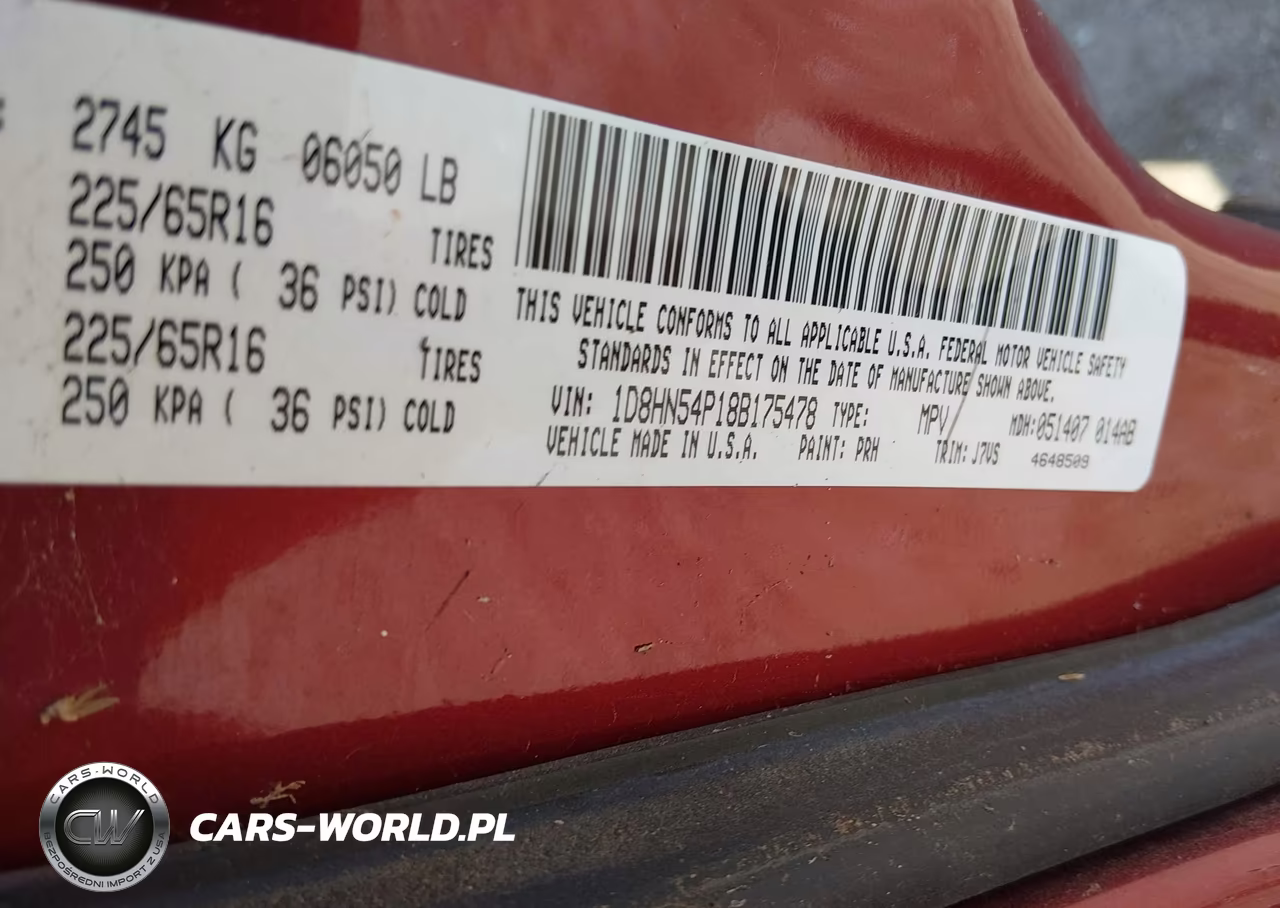 2008 Dodge Grand Caravan Sxt VIN:1D8HN54P18B175478 - 9