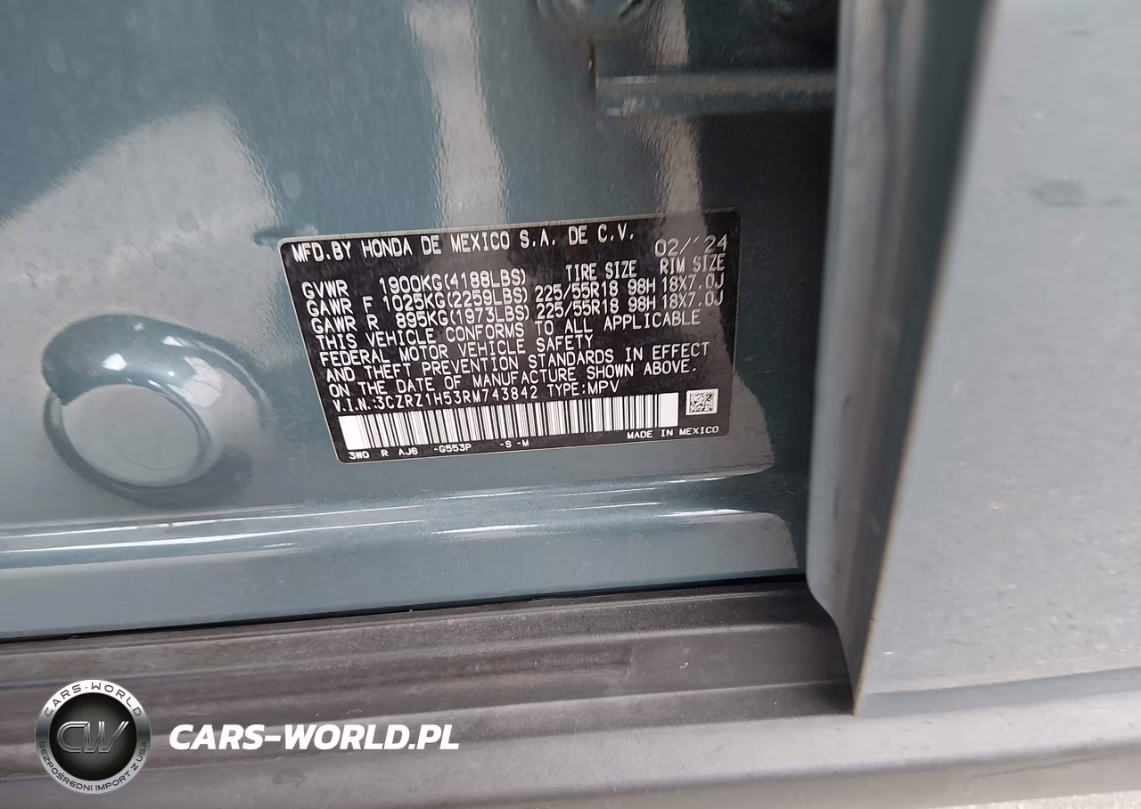 2024 Honda Hr-V 2Wd Sport-2Wd Sport W-O Bsi VIN:3CZRZ1H53RM743842 - 9