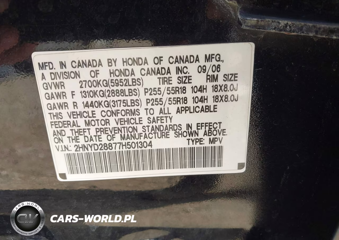 2007 Acura Mdx Sport Package VIN:2HNYD28877H501304 - 9