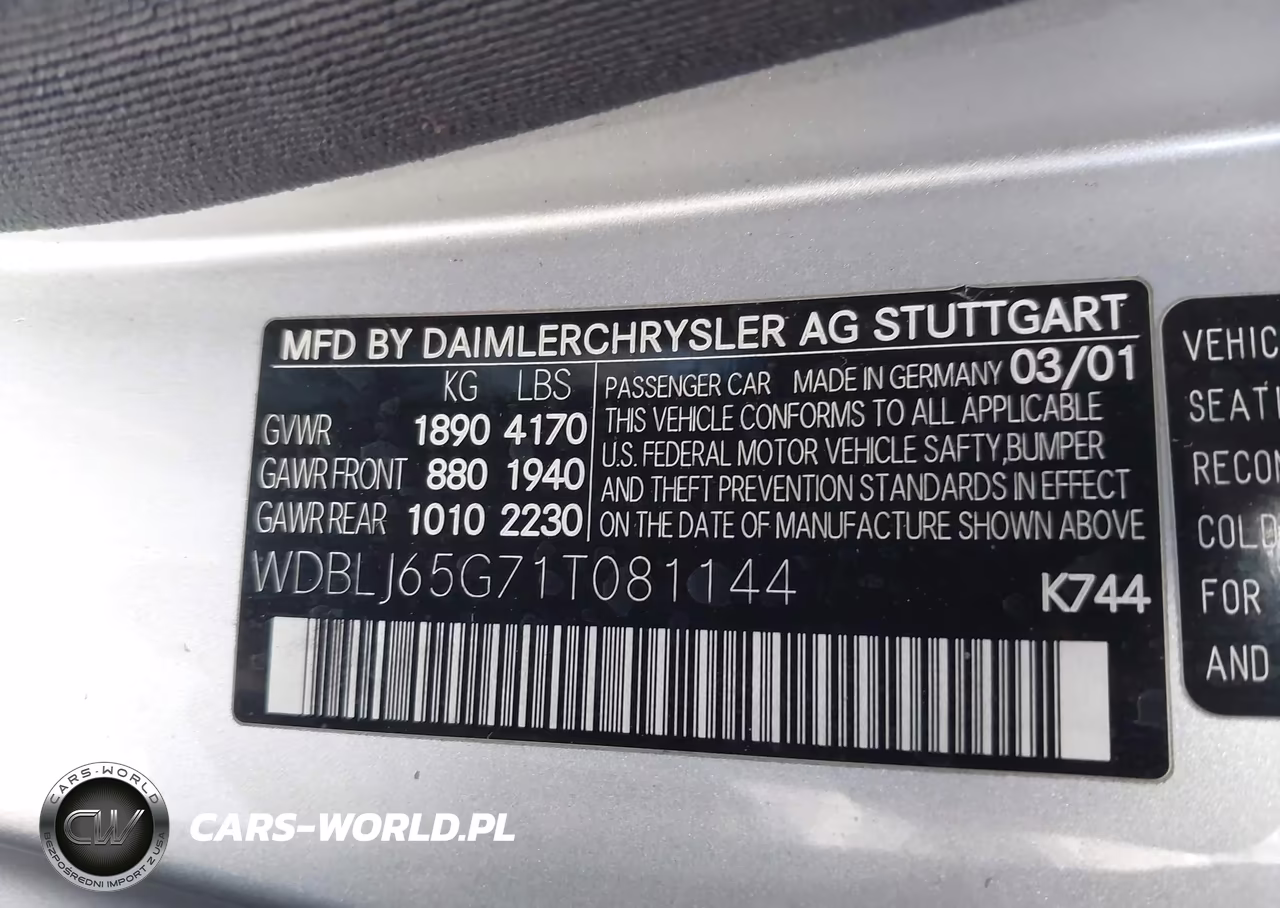 2001 Mercedes-Benz Clk 320 VIN:WDBLJ65G71T081144 - 9