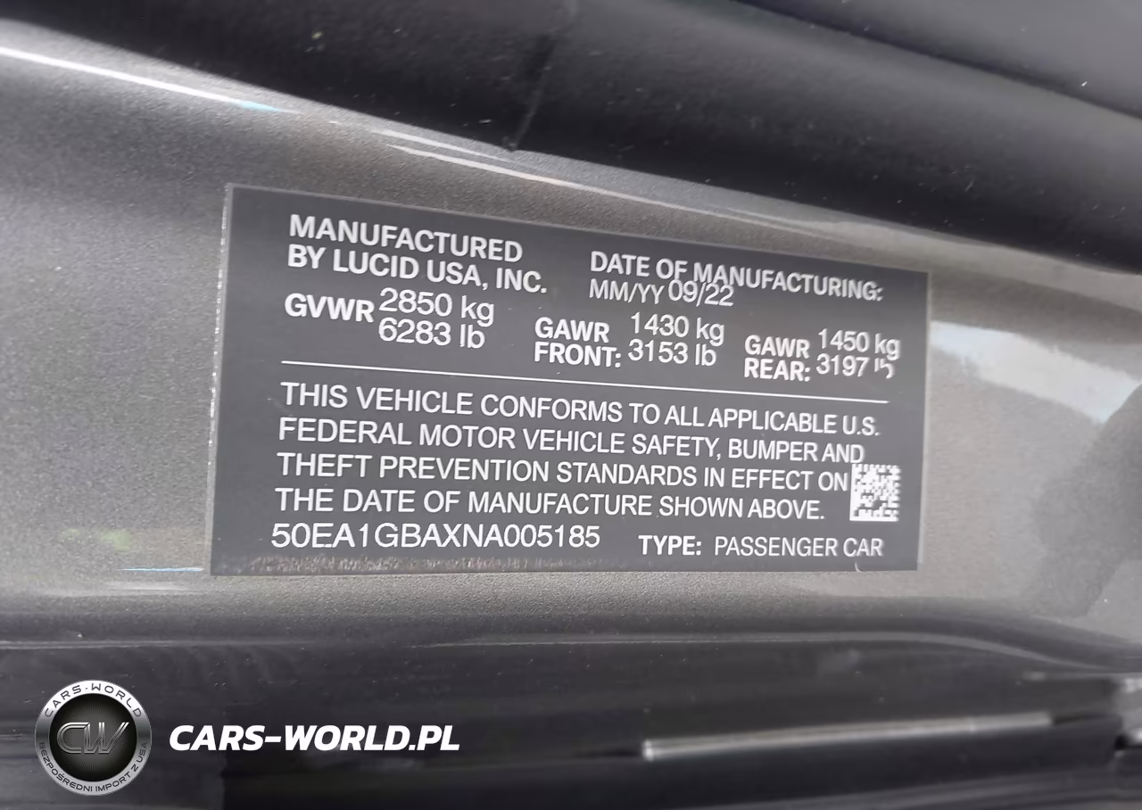 2022 Lucid Air Grand Touring VIN:50EA1GBAXNA005185 - 9