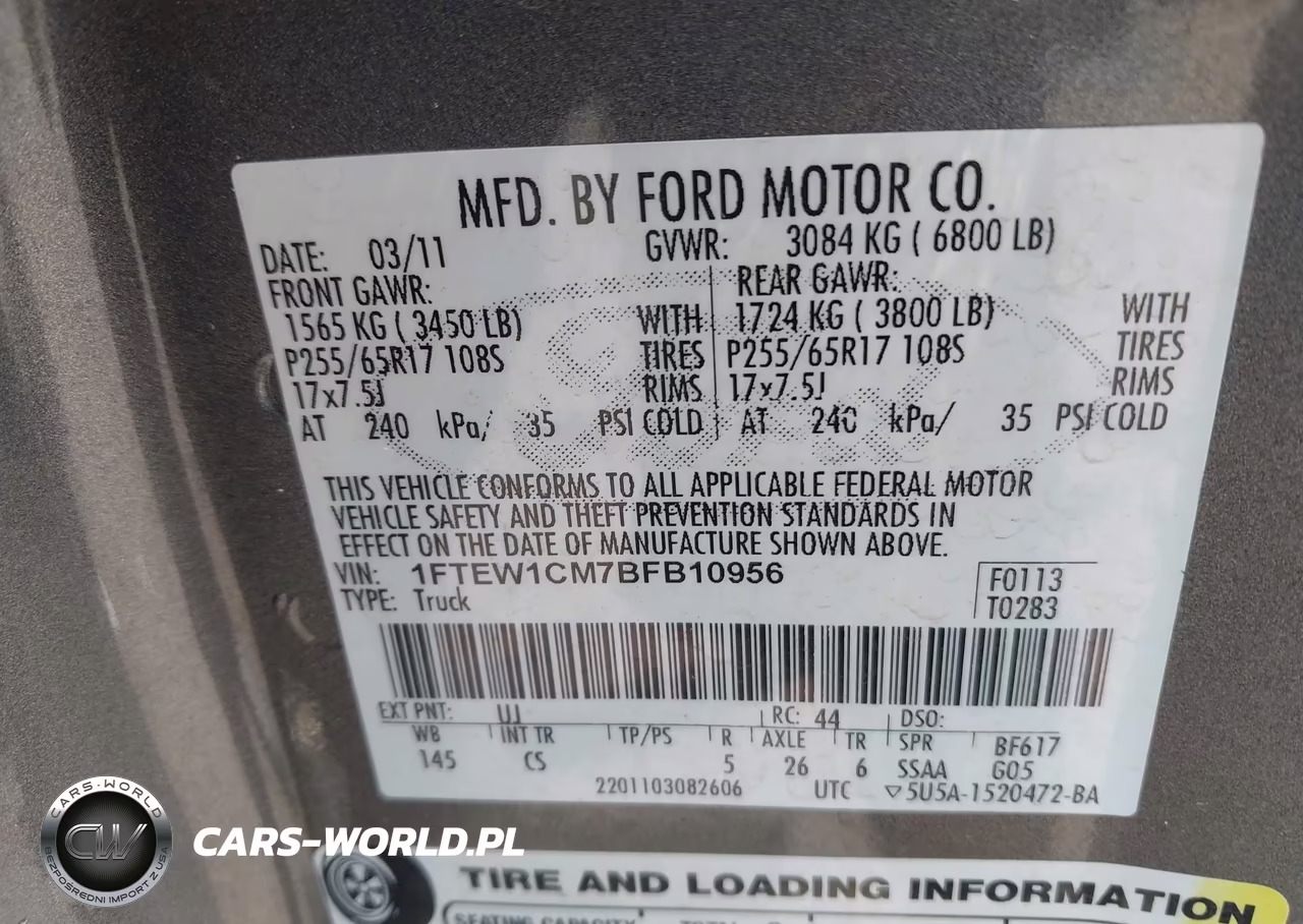 2011 Ford F-150 Xl VIN:1FTEW1CM7BFB10956 - 9