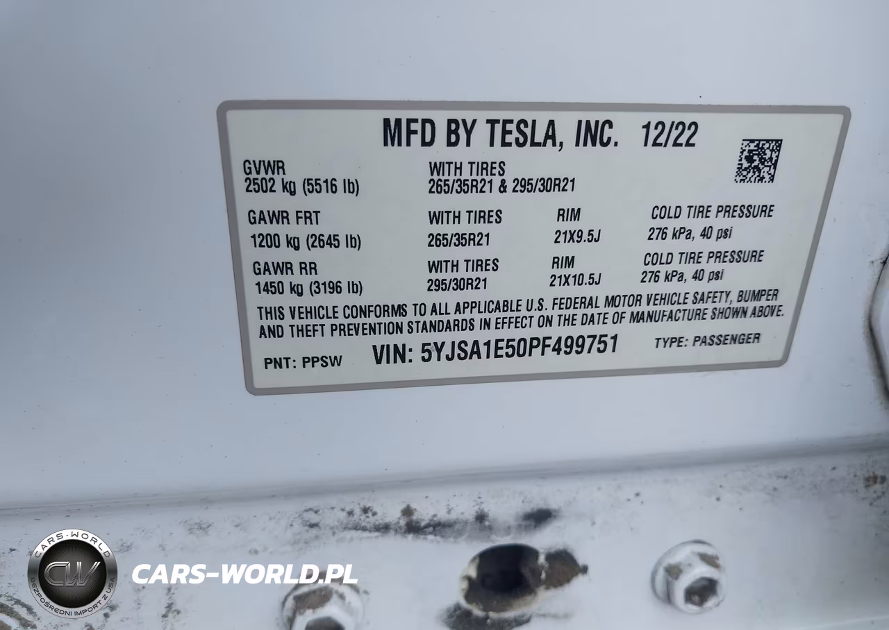 2023 Tesla Model S VIN:5YJSA1E50PF499751 - 9
