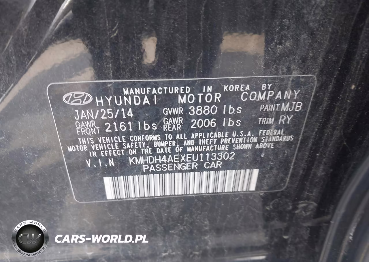 2014 Hyundai Elantra Limited VIN:KMHDH4AEXEU113302 - 9