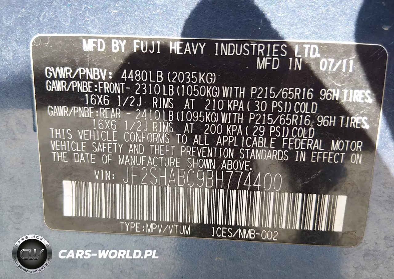2011 Subaru Forester 2.5X VIN:JF2SHABC9BH774400 - 9
