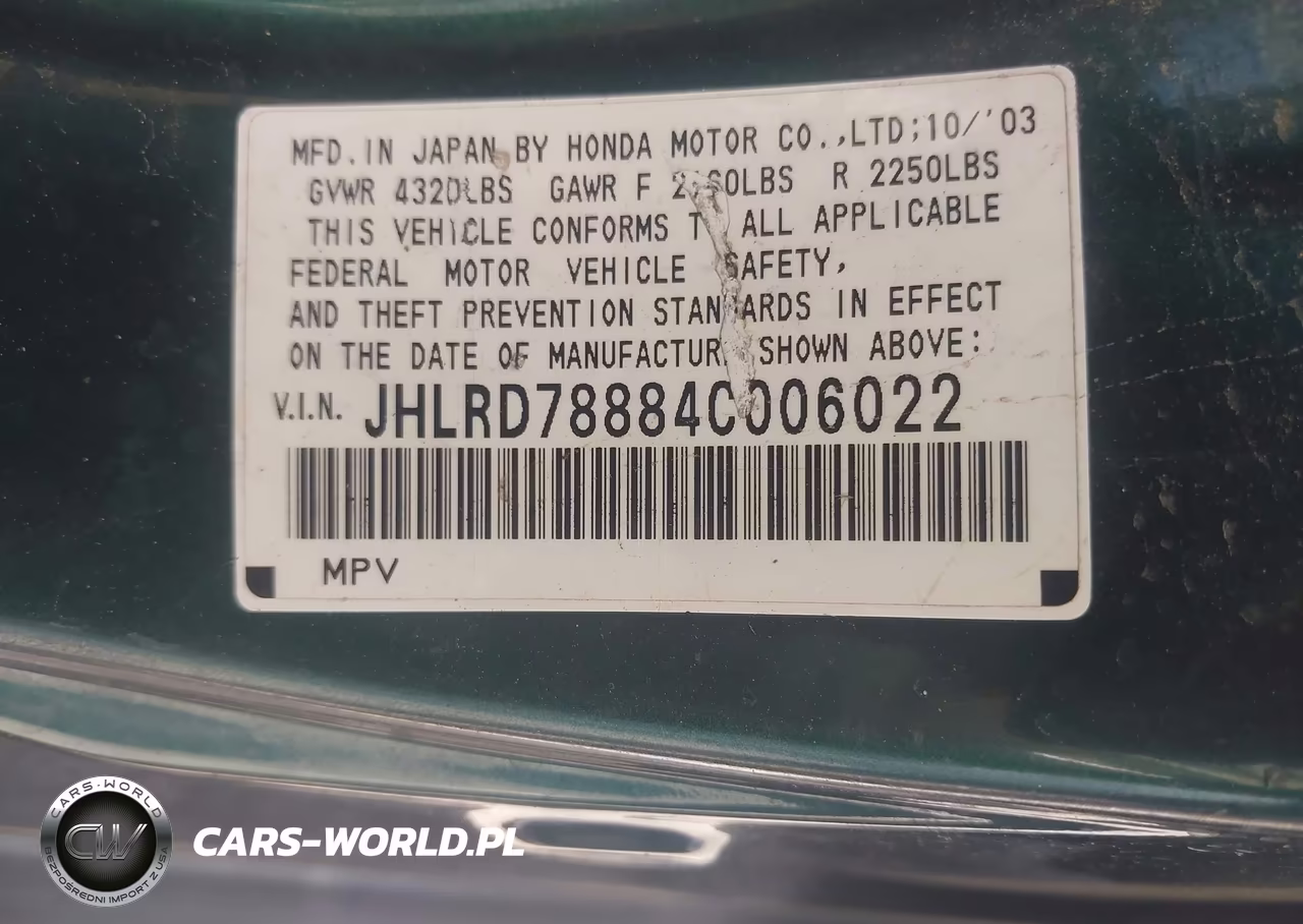 2004 Honda Cr-V Ex VIN:JHLRD78884C006022 - 9