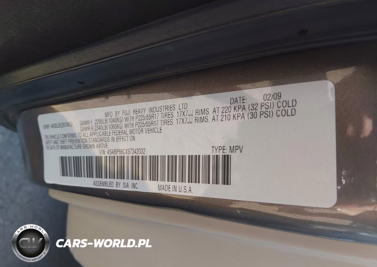 2009 Subaru Outback 2.5I Limited VIN:4S4BP66CX97342032 - 9