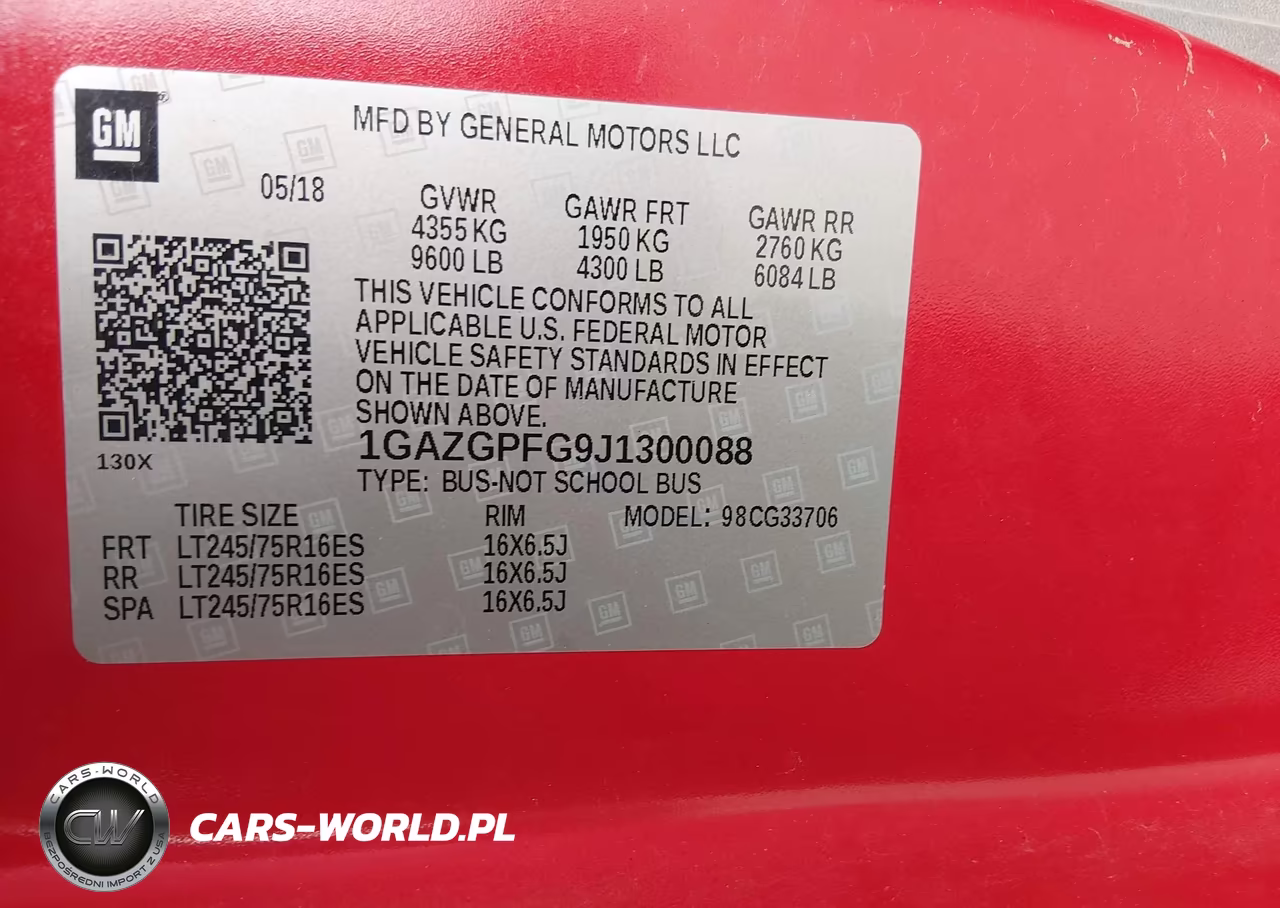 2018 Chevrolet Express 3500 Lt VIN:1GAZGPFG9J1300088 - 9