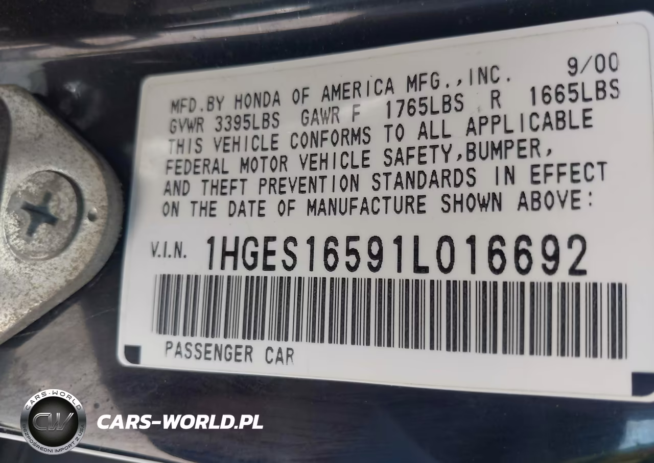 2001 Honda Civic Lx VIN:1HGES16591L016692 - 9