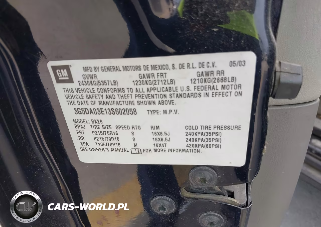 2003 Buick Rendezvous Cxl VIN:3G5DA03E13S602058 - 9