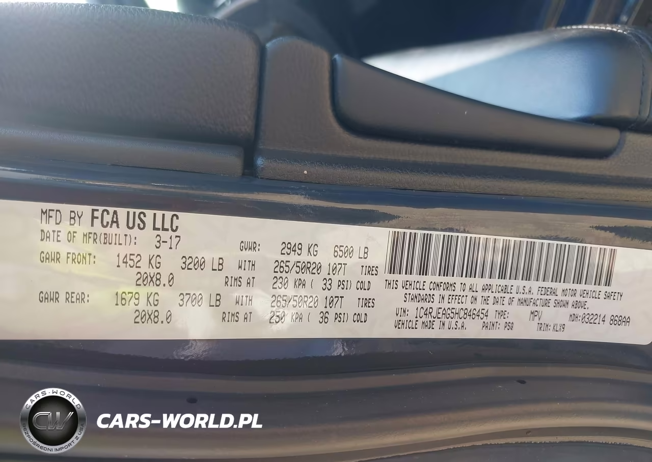 2017 Jeep Grand Cherokee Altitude VIN:1C4RJEAG5HC846454 - 9