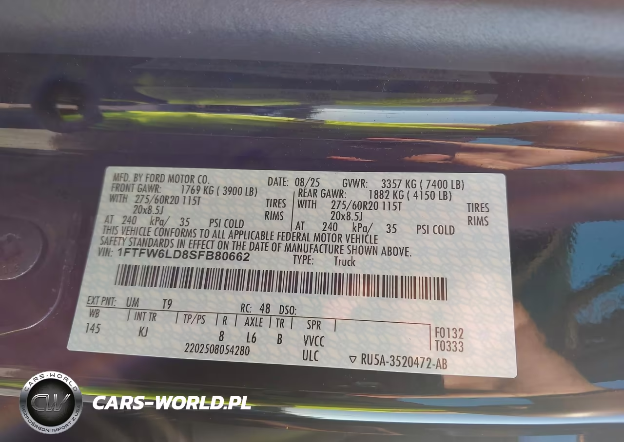 2025 Ford F-150 King Ranch VIN:1FTFW6LD8SFB80662 - 9