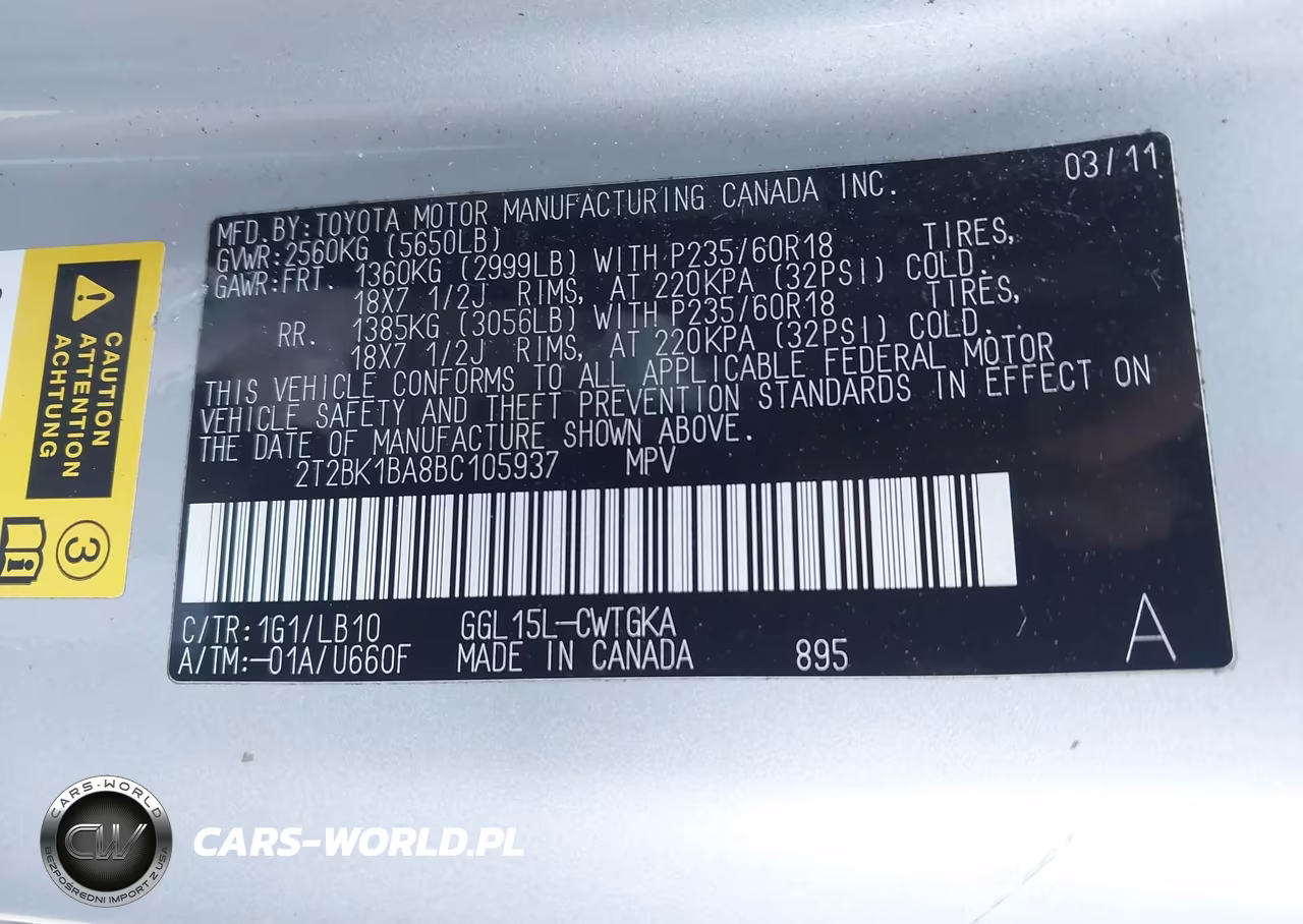 2011 Lexus Rx 350 VIN:2T2BK1BA8BC105937 - 9