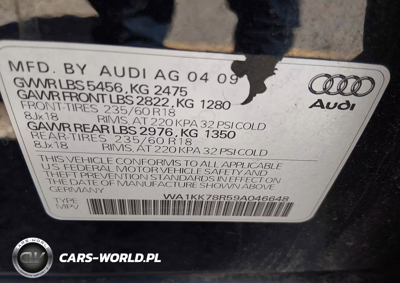 2009 Audi Q5 3.2 Premium VIN:WA1KK78R59A046648 - 9