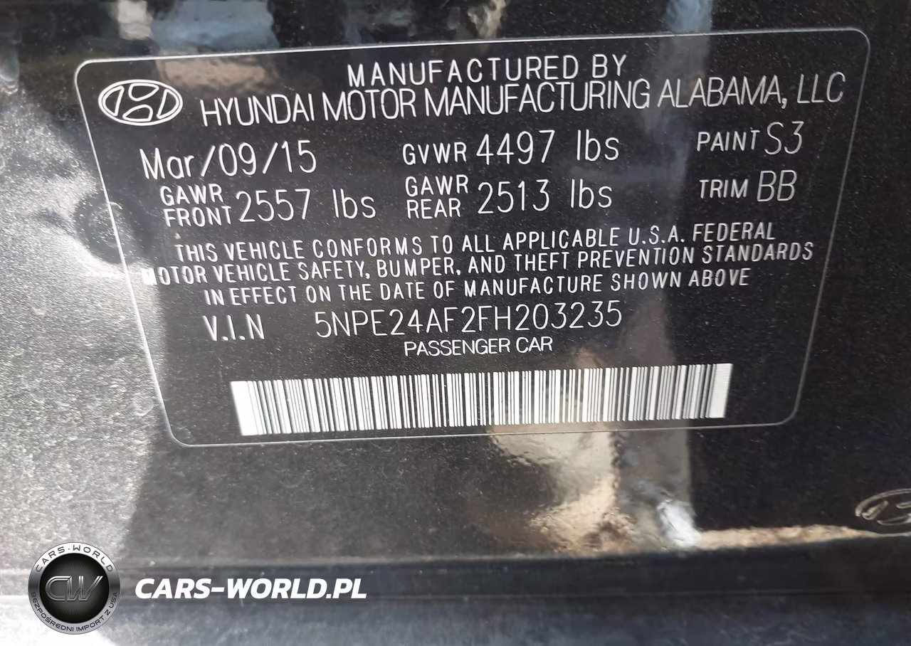 2015 Hyundai Sonata Se VIN:5NPE24AF2FH203235 - 9