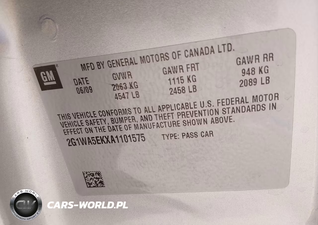 2010 Chevrolet Impala Ls VIN:2G1WA5EKXA1101575 - 9