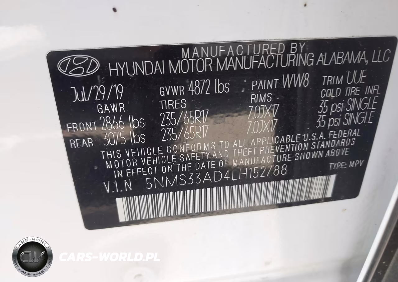 2020 Hyundai Santa Fe Sel VIN:5NMS33AD4LH152788 - 9