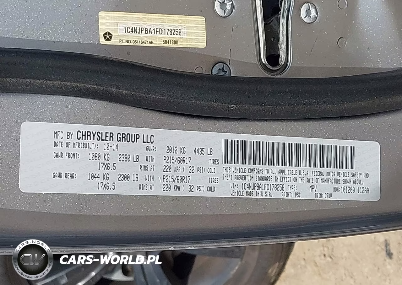 2015 Jeep Patriot Altitude Edition VIN:1C4NJPBA1FD178258 - 9