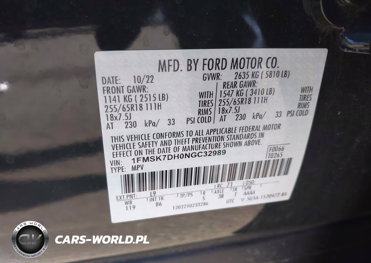 2022 Ford Explorer Xlt VIN:1FMSK7DH0NGC32989 - 9