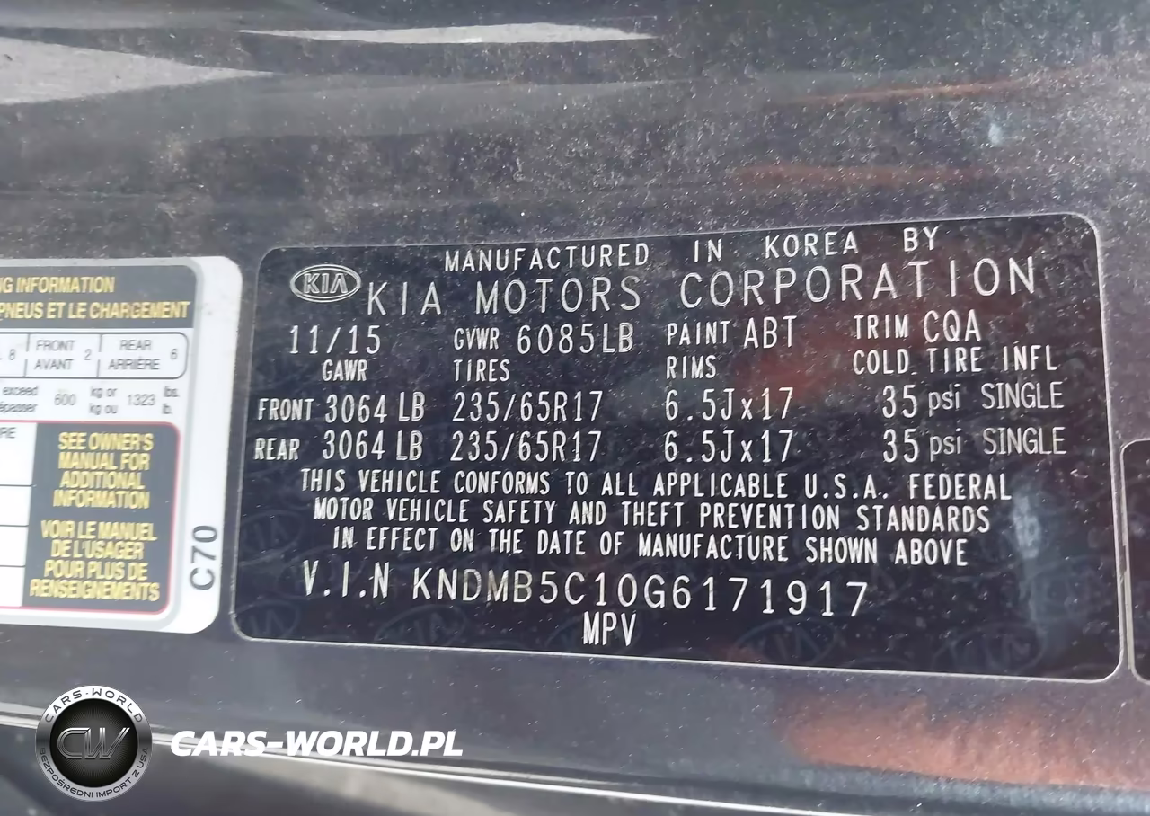 2016 Kia Sedona Lx VIN:KNDMB5C10G6171917 - 9