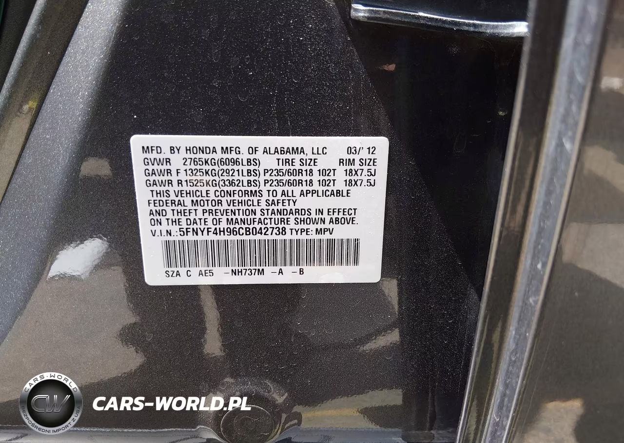 2012 Honda Pilot Touring VIN:5FNYF4H96CB042738 - 9