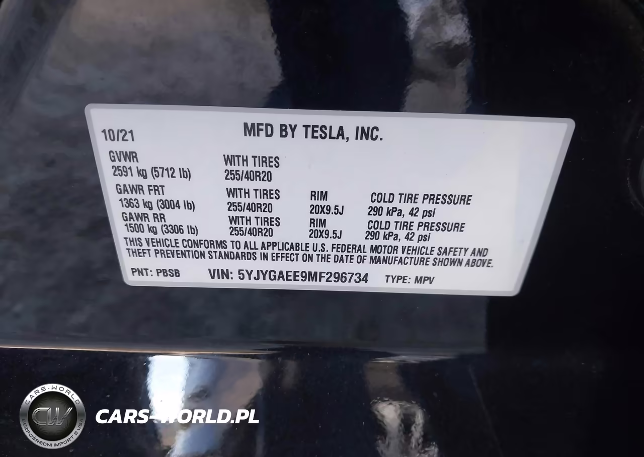 2021 Tesla Model Y Long Range Dual Motor All-Wheel Drive VIN:5YJYGAEE9MF296734 - 9
