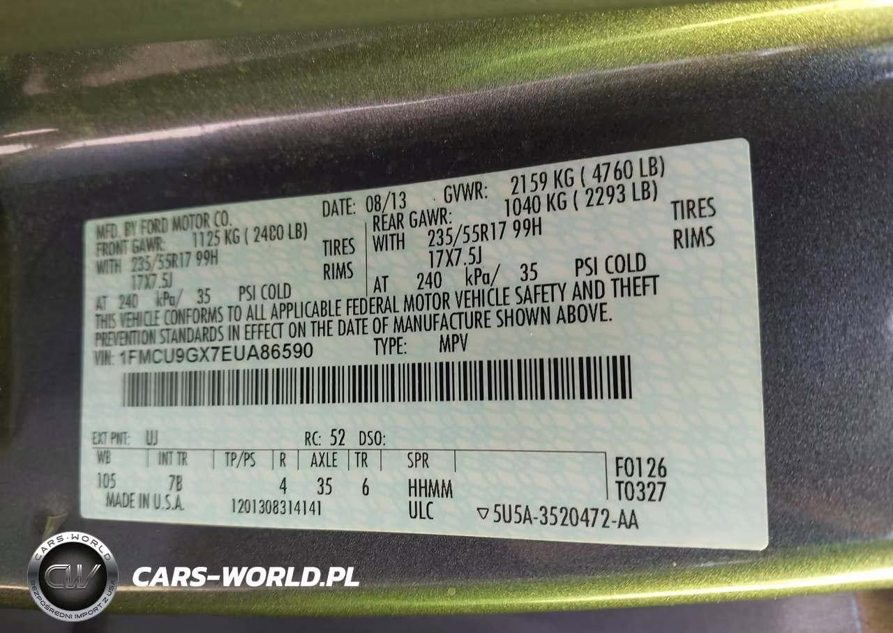 2014 Ford Escape Se VIN:1FMCU9GX7EUA86590 - 9