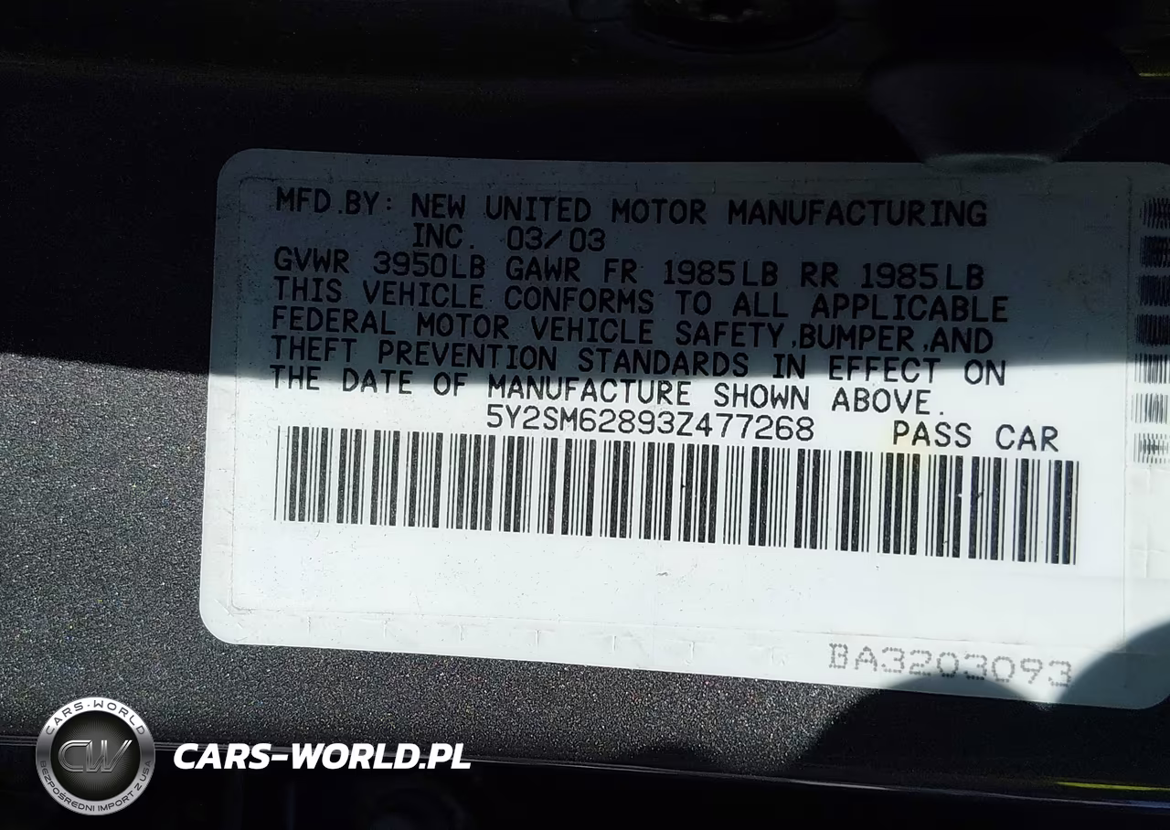 2003 Pontiac Vibe VIN:5Y2SM62893Z477268 - 9