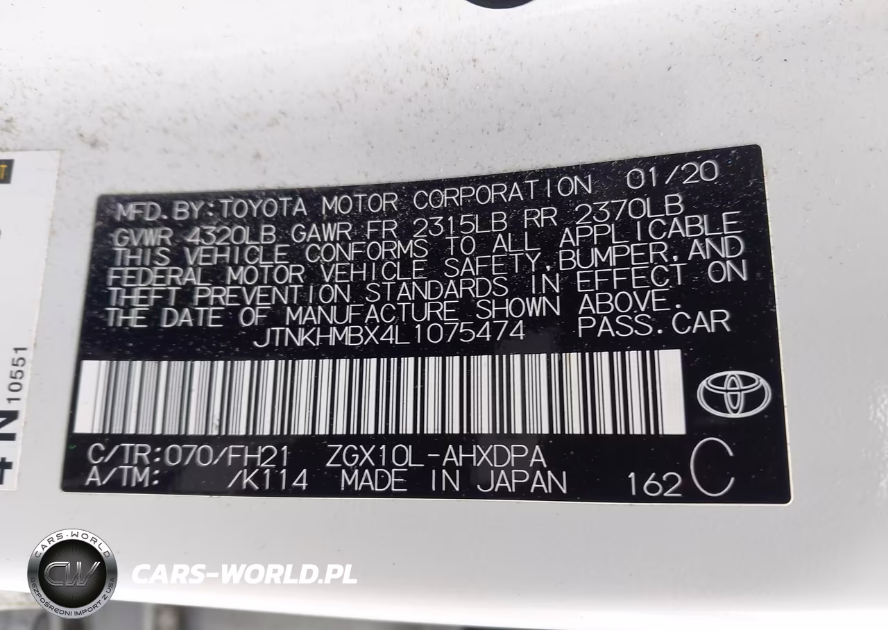 2020 Toyota C-Hr Le VIN:JTNKHMBX4L1075474 - 9