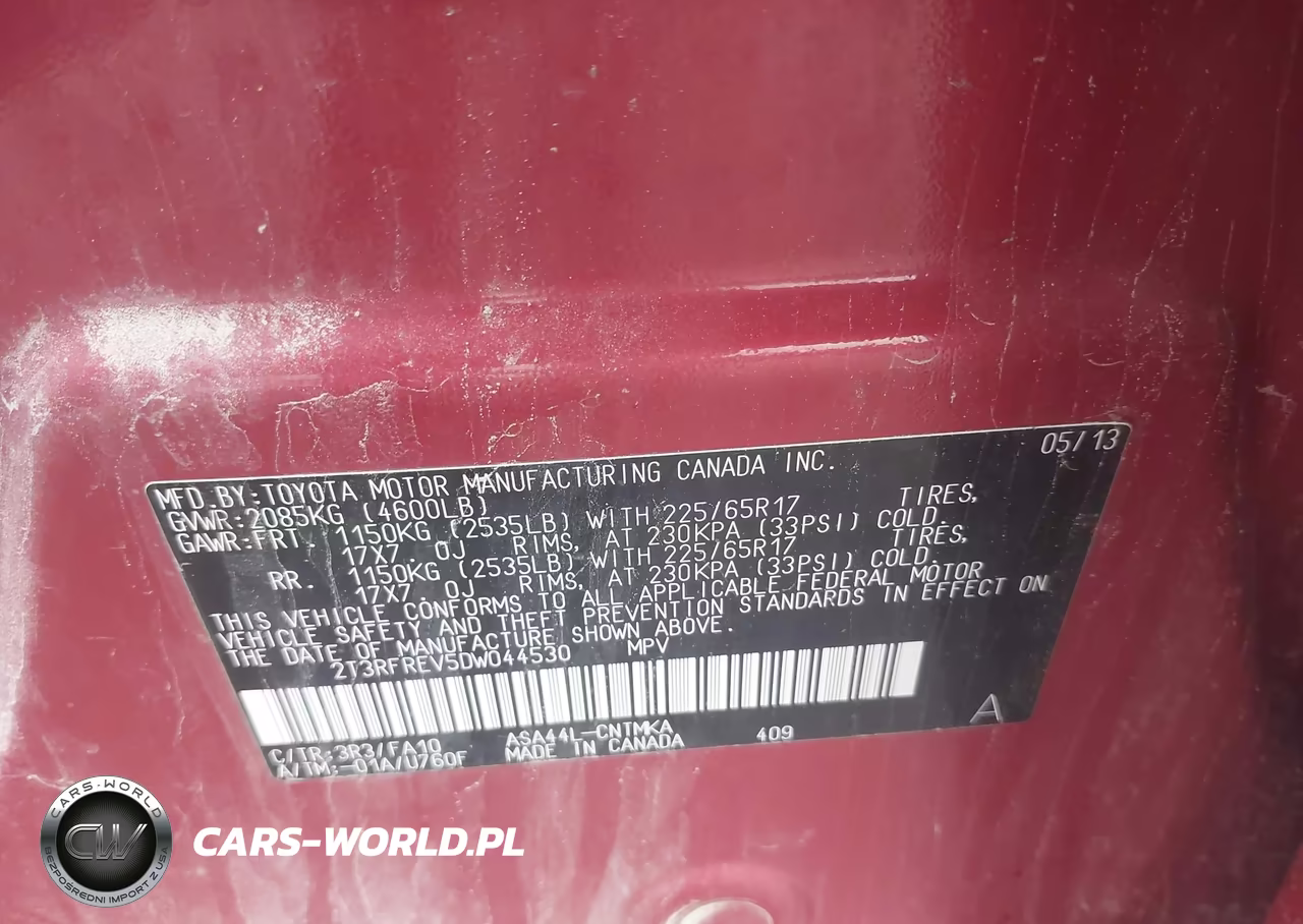 2013 Toyota Rav4 Xle VIN:2T3RFREV5DW044530 - 9